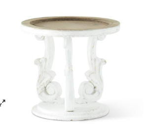 Whitewashed Ornate Wood Riser 10.5 Inch