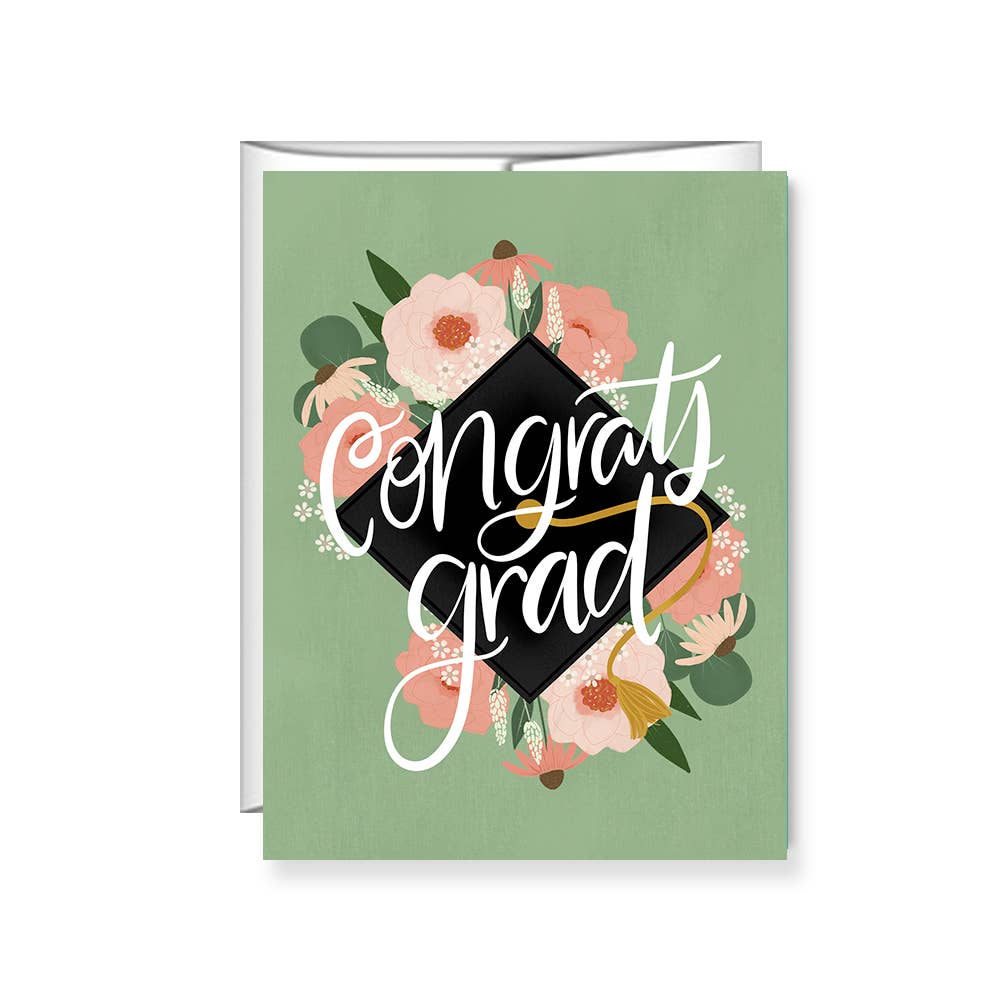 Congrats Grad, Floral Graduation Card, High School, College