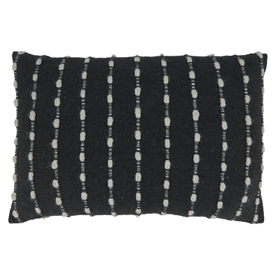 Striped Pillow Oblong Black