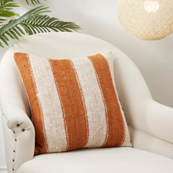 Rust Striped Pillow