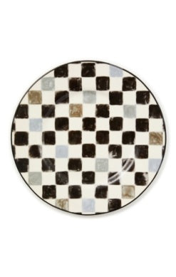 Black Check Dinner Plate