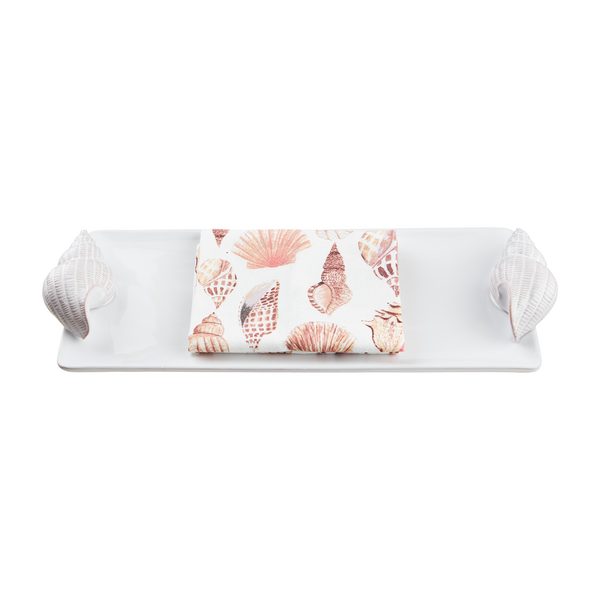 Shell Handle Hostess Tray Set