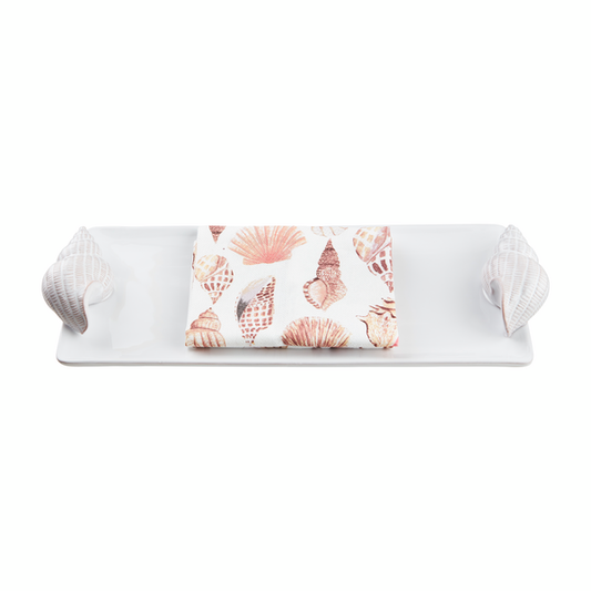 Shell Handle Hostess Tray Set