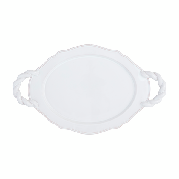 Twisted Handle Ceramic Platter