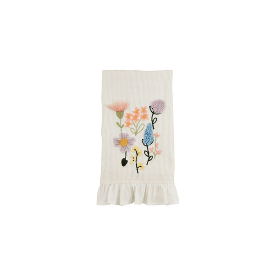 Flower Waffle Weave Towel