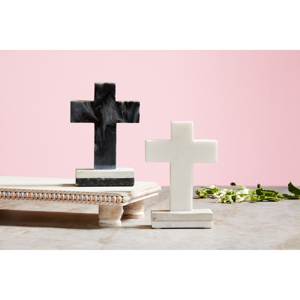 White Marble Wood Cross