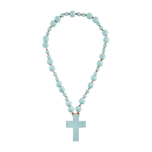 Blue Decorative Cross Bead