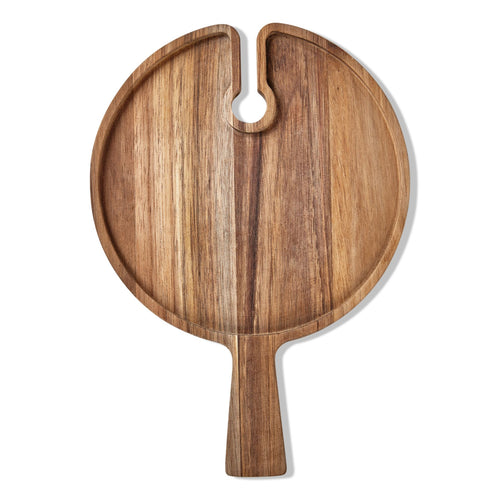 Acacia Wood Wine Glass Tray - Natural