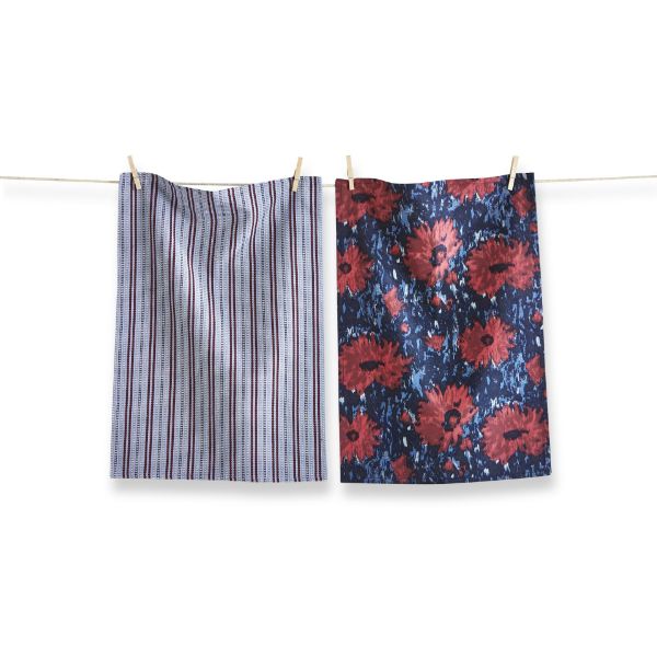 Weekend Dahlia Dishtowel set of 2 - Multi