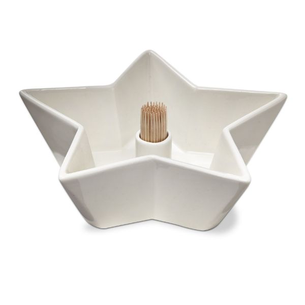 White Star Bowl w/ Toothpick Holder