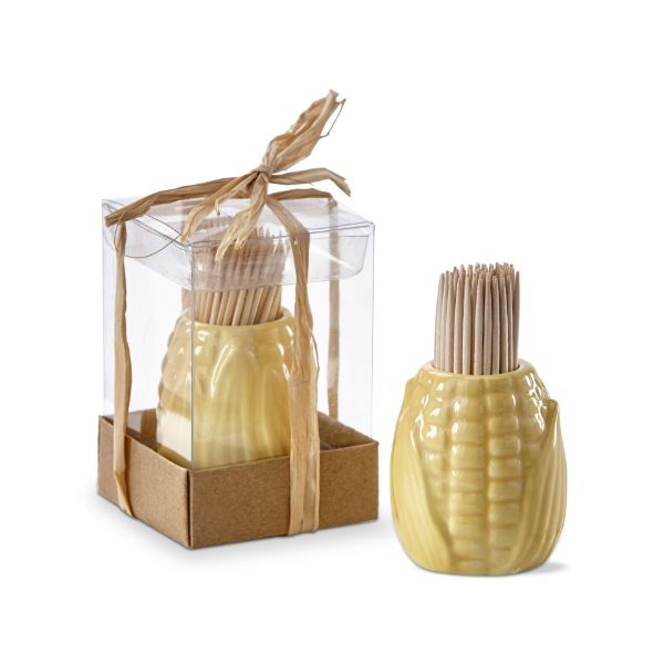 Corn Toothpick Holder Set - Yellow