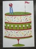 Golf Birthday Cake Card