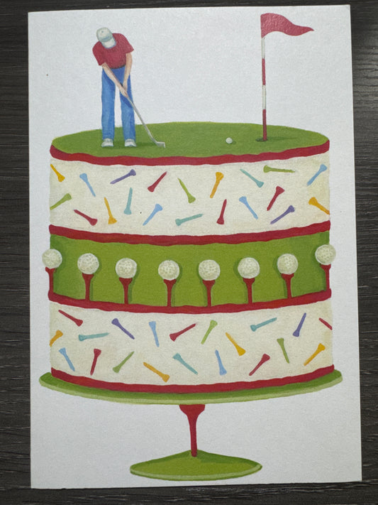 Golf Birthday Cake Card