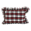 Ruffle Lumbar Holiday Plaid Pillow