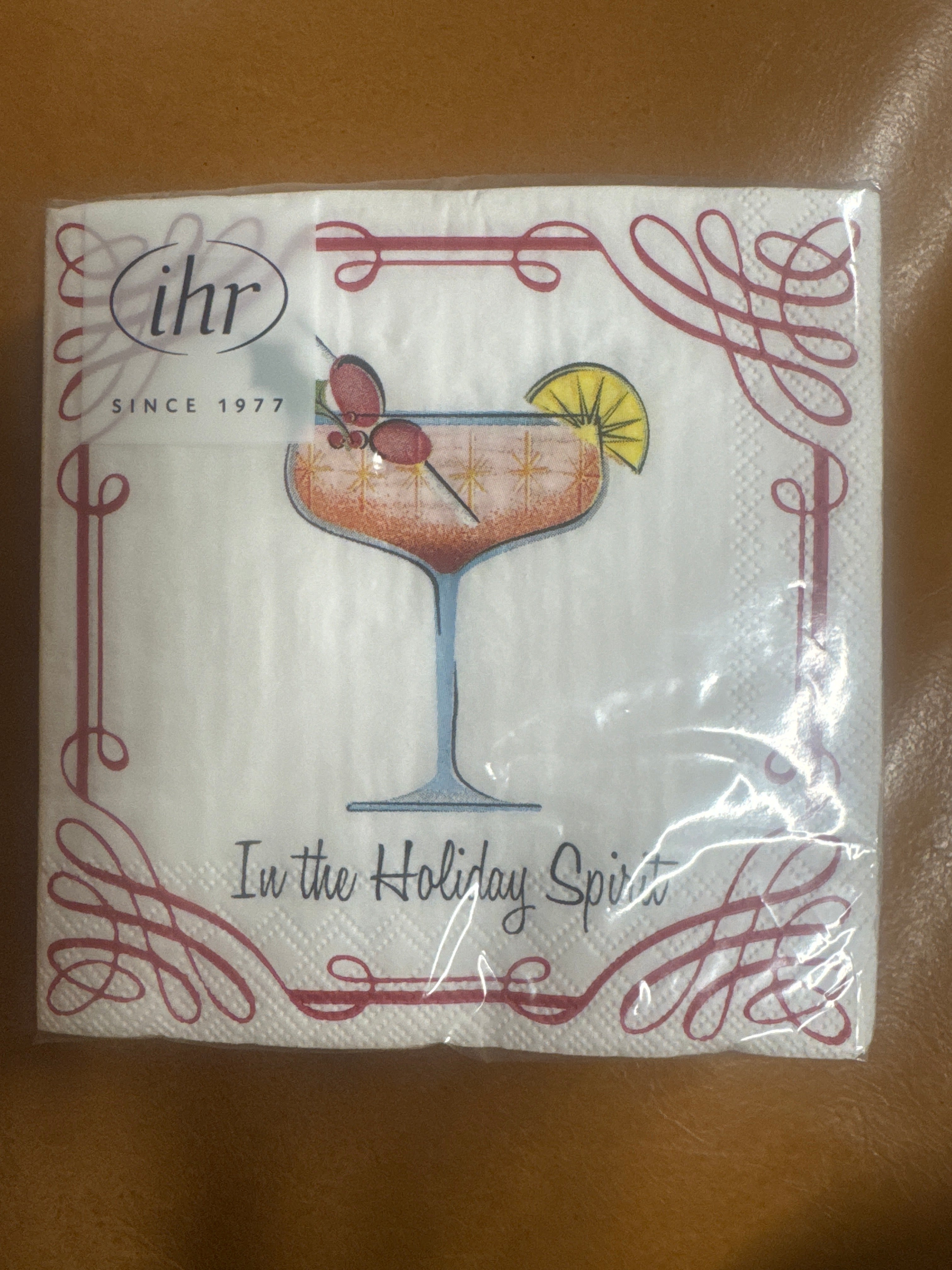 Holiday Spirit Christmas Paper Cocktail Napkin