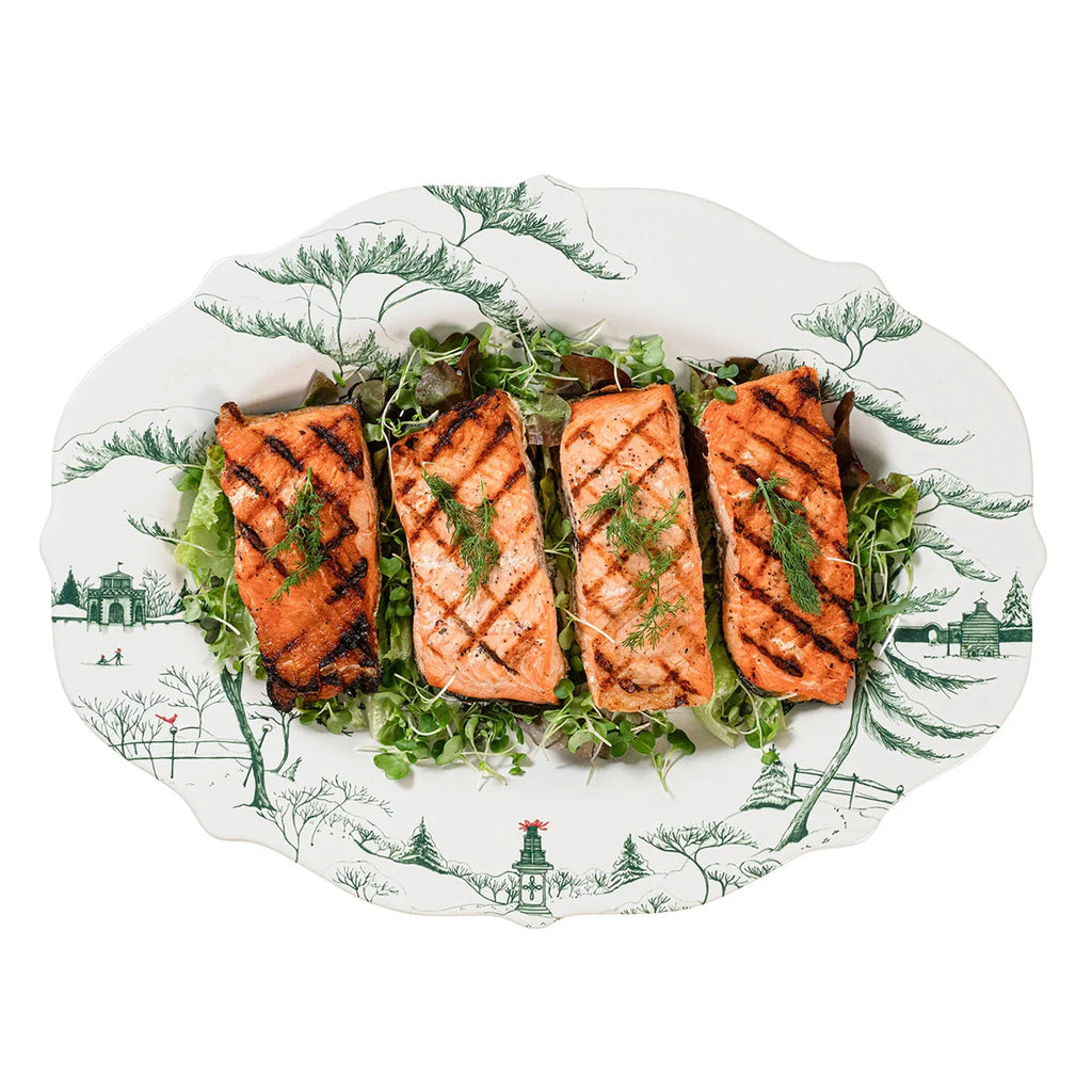 Winter Frolic 18" Platter - Evergreen
