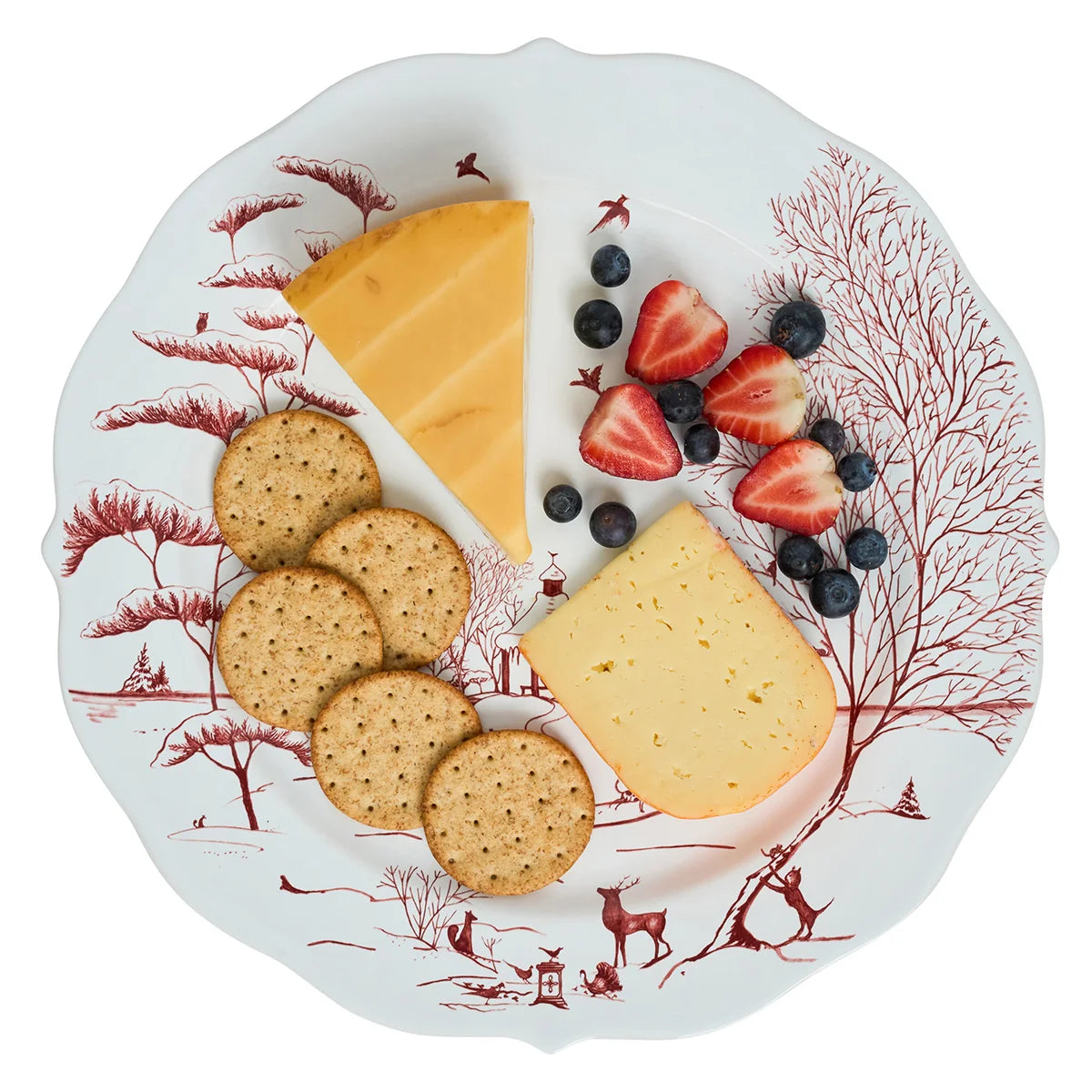 Winter Frolic Charger/Platter - Ruby