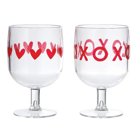 Acrylic Stackable Wine Glass - Valentine's Day - Set of 4