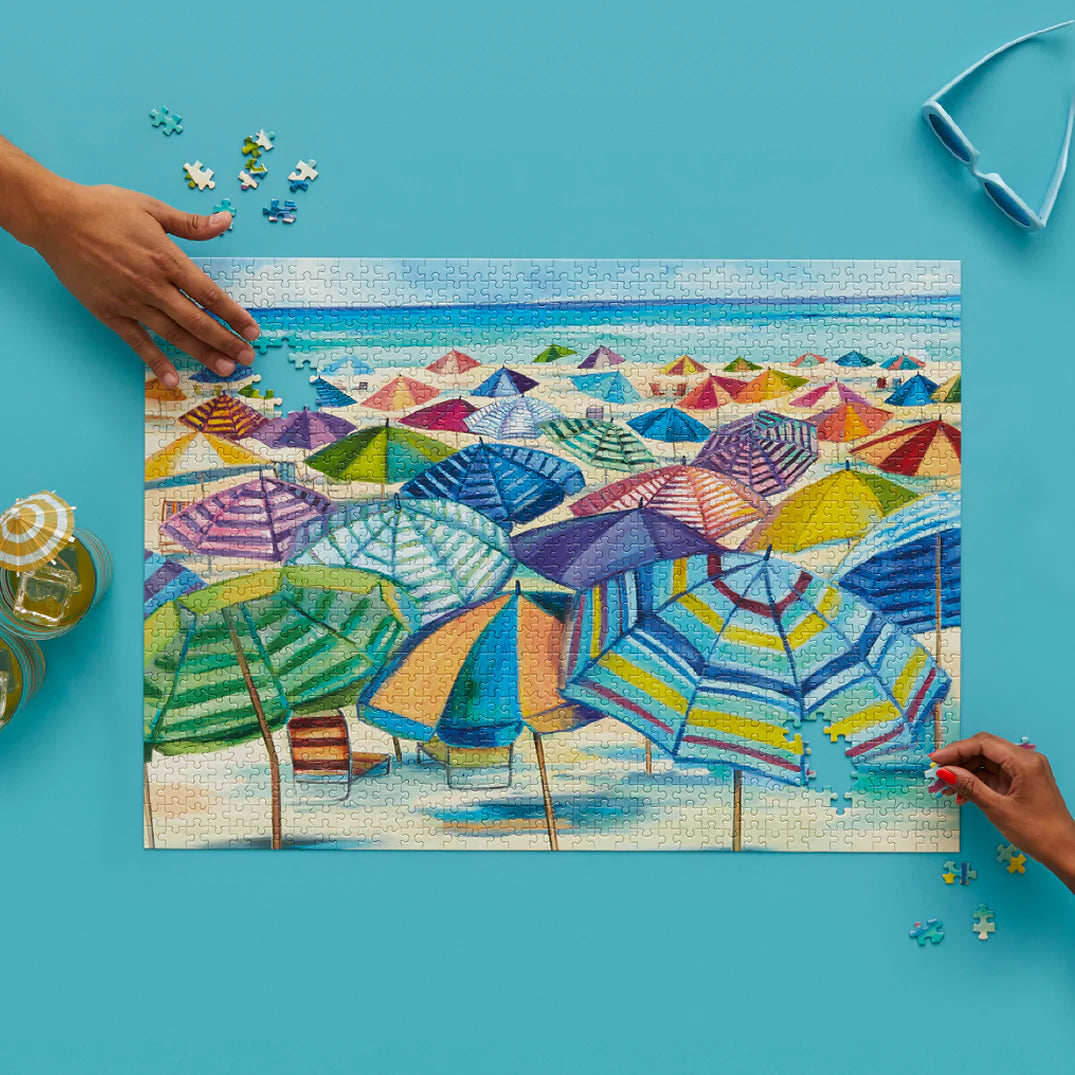 Umbrella Beach 1000 Piece Jigsaw Puzzle