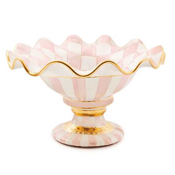 Rosy Check Ceramic Compote