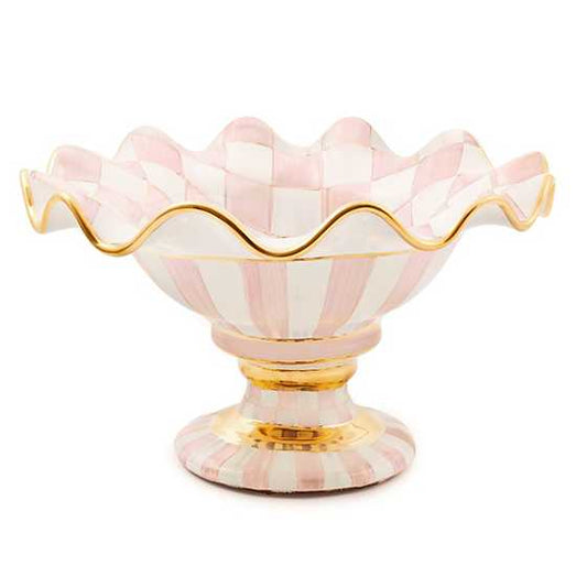 Rosy Check Ceramic Compote