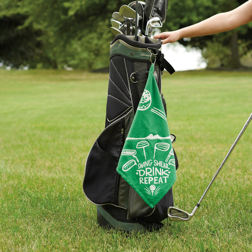 Swing Swear Drink Repeat Golf Towel