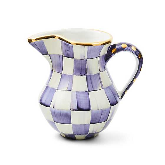 Plum Check Ceramic Creamer