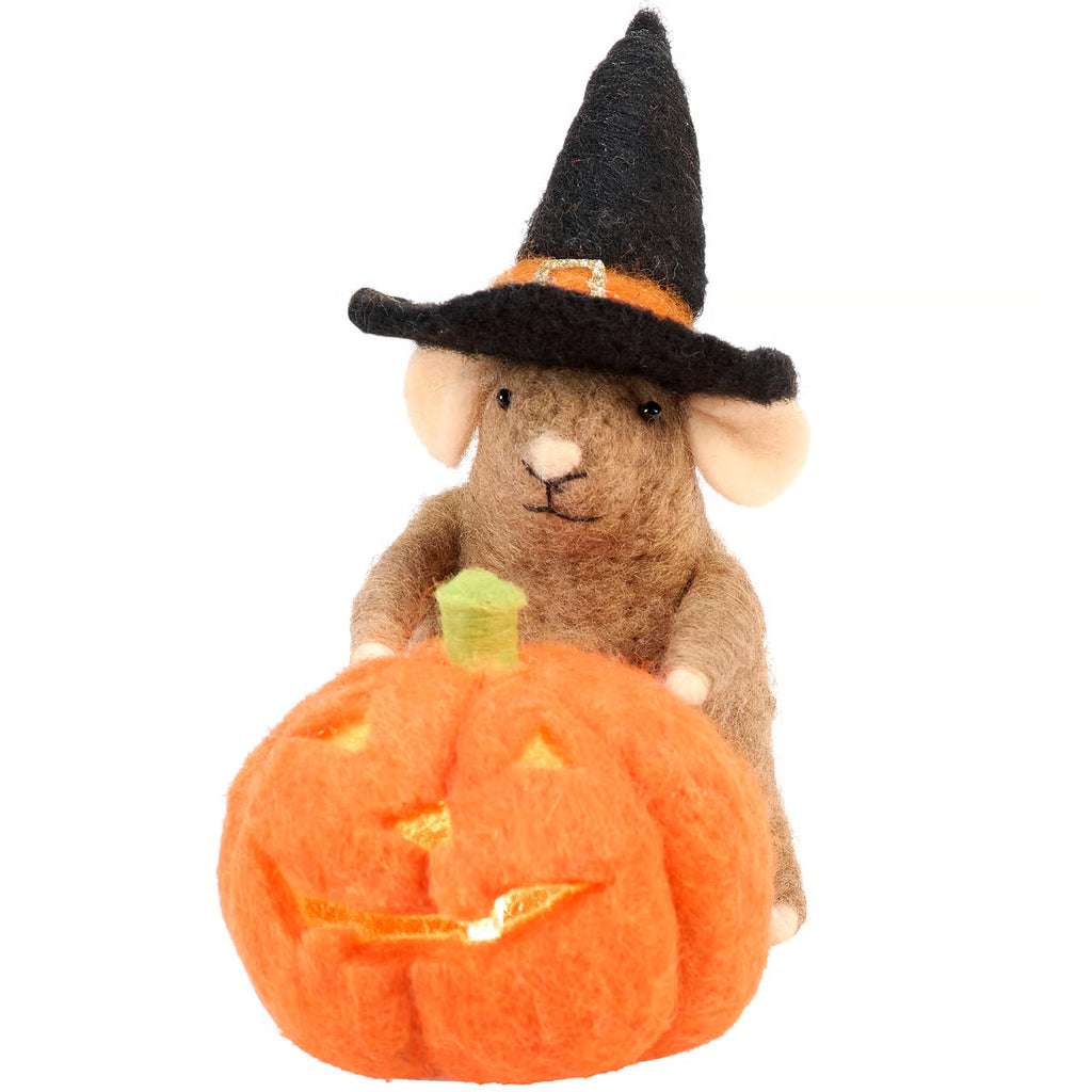 Lighted Pumpkin Mouse Critter