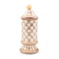 Mocha Check Ceramic Column Canister