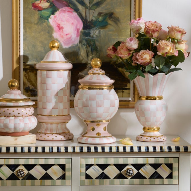 Rosy Check Ceramic Globe Canister