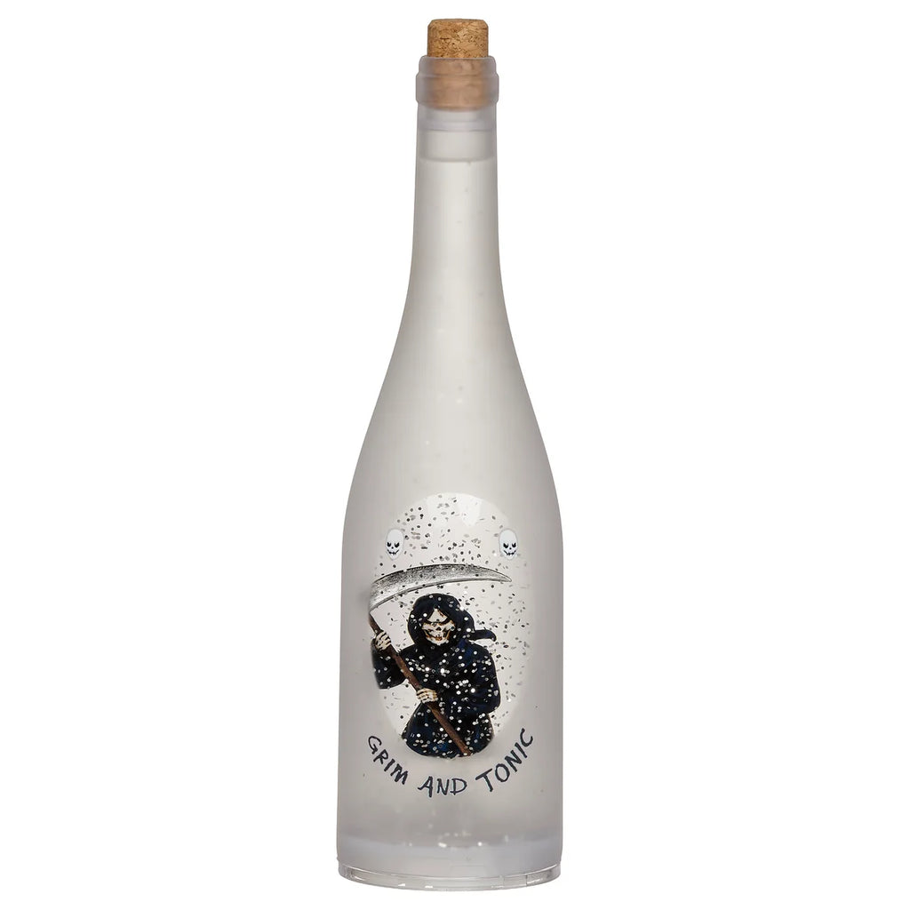 Lighted Swirl "Grim and Tonic" Bottle