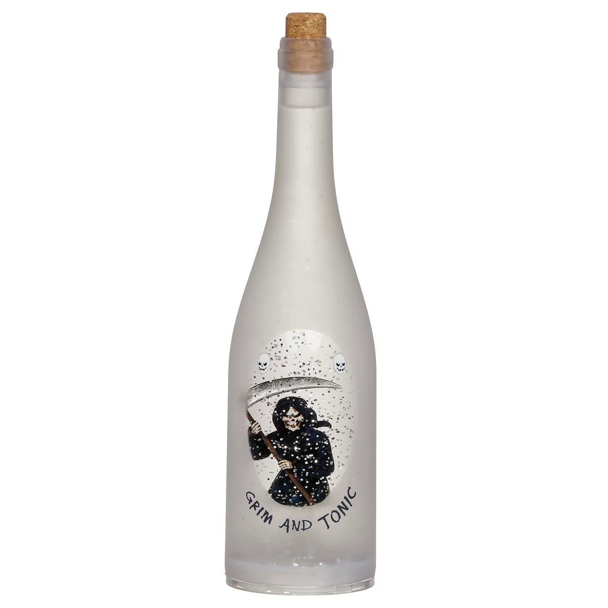 Lighted Swirl "Grim and Tonic" Bottle