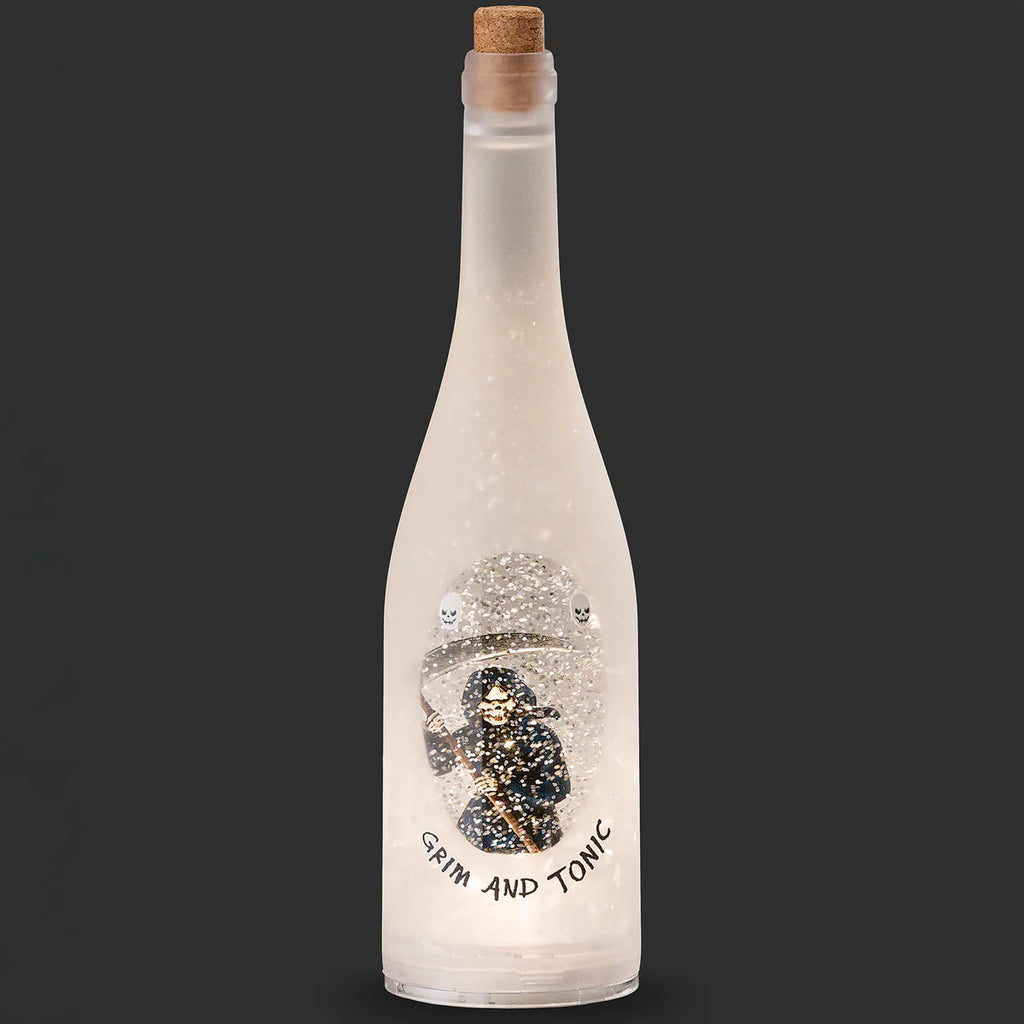 Lighted Swirl "Grim and Tonic" Bottle