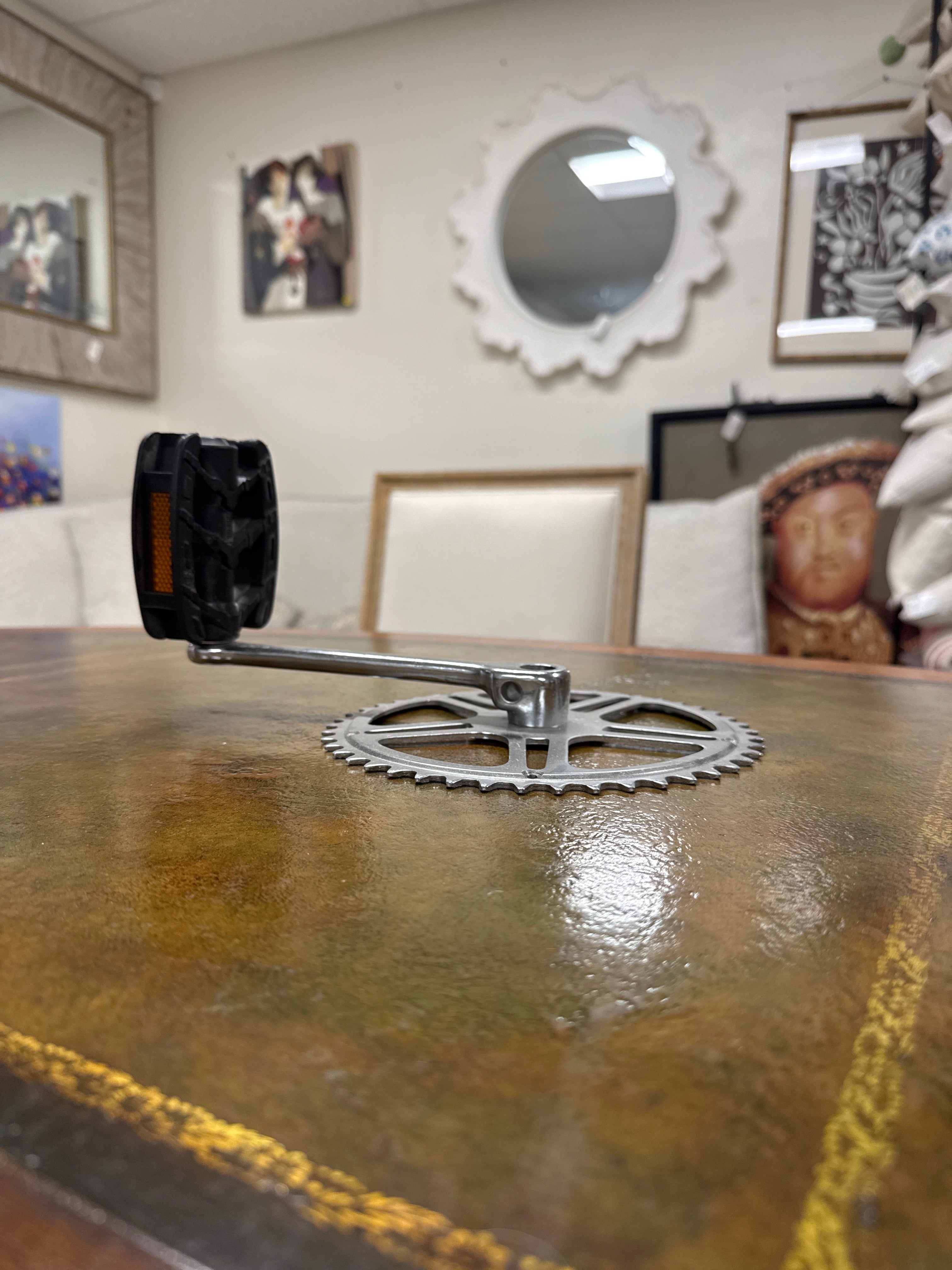 Bicycle pedal wall art