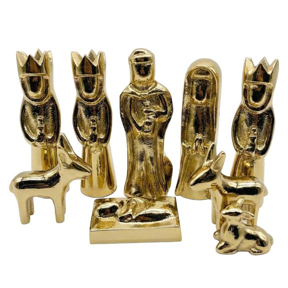 Aluminum Nativity Christmas Set of 9