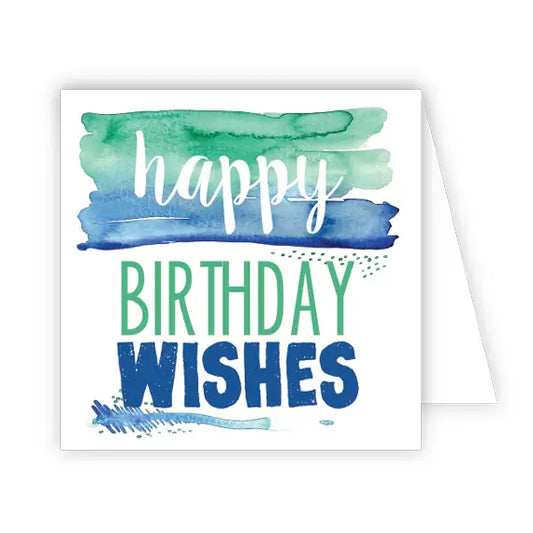 Happy Birthday Wishes Blue Enclosure Card