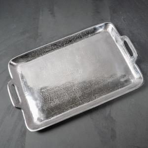 Polished Aluminum Rectangular Tray with Handles