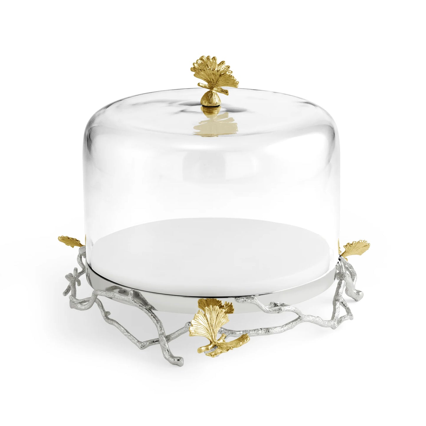 Butterfly Ginkgo Cake Stand w/ Dome