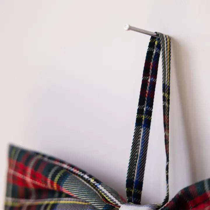 Holiday Plaid Fabric Bows Large