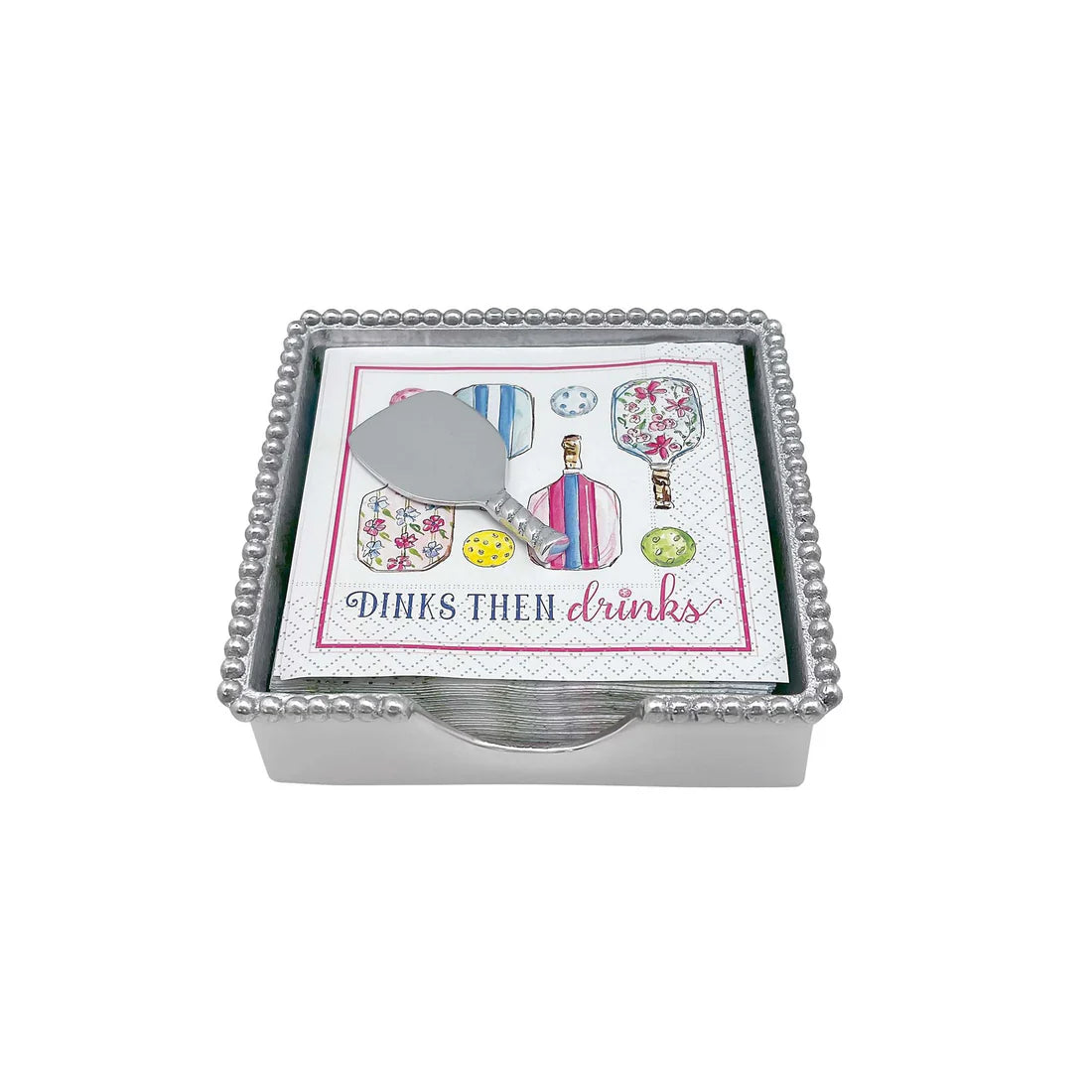 Pickleball Drinks Beaded Napkin Box Set