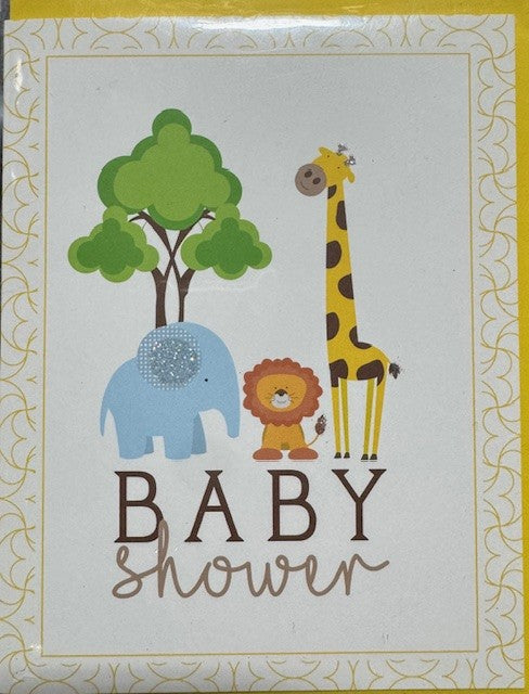 Baby Shower Zoo Animals Card
