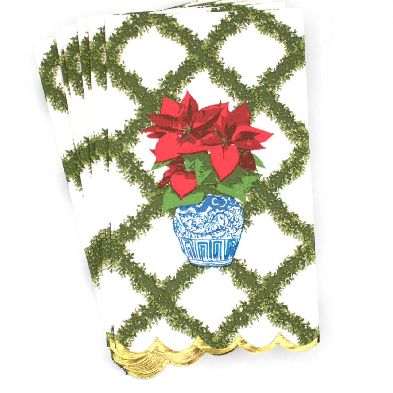 Poinsettias Paper Guest Towel Packs - Thumbnail 2