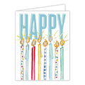 Happy Birthday Lit Candles Greeting Card