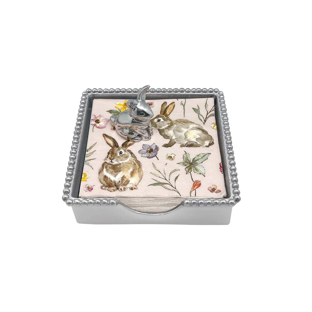 Standing Bunny Beaded Napkin Box Set