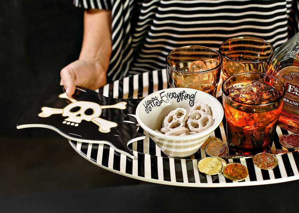 Black Stripe Big Entertaining Oval Platter