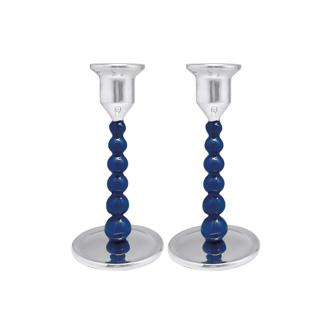 Blue Pearled Small Candlestick
