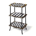 Black & White Check and Stripe 3 Tier Table