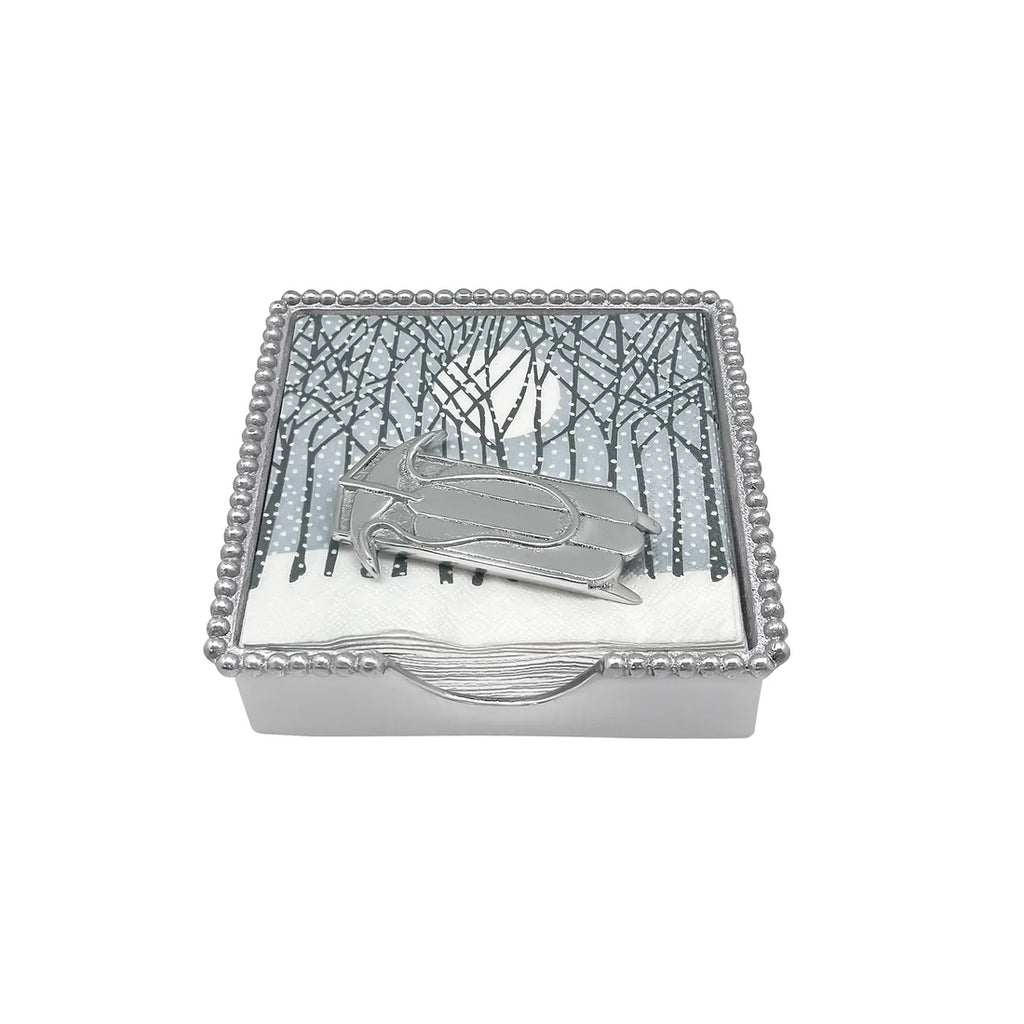 Double Runner Sled Beaded Napkin Box Set