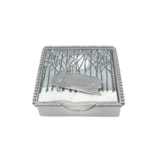 Double Runner Sled Beaded Napkin Box Set
