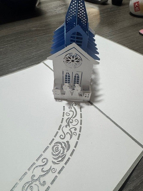 Wedding Chapel Brides Pop Up Card